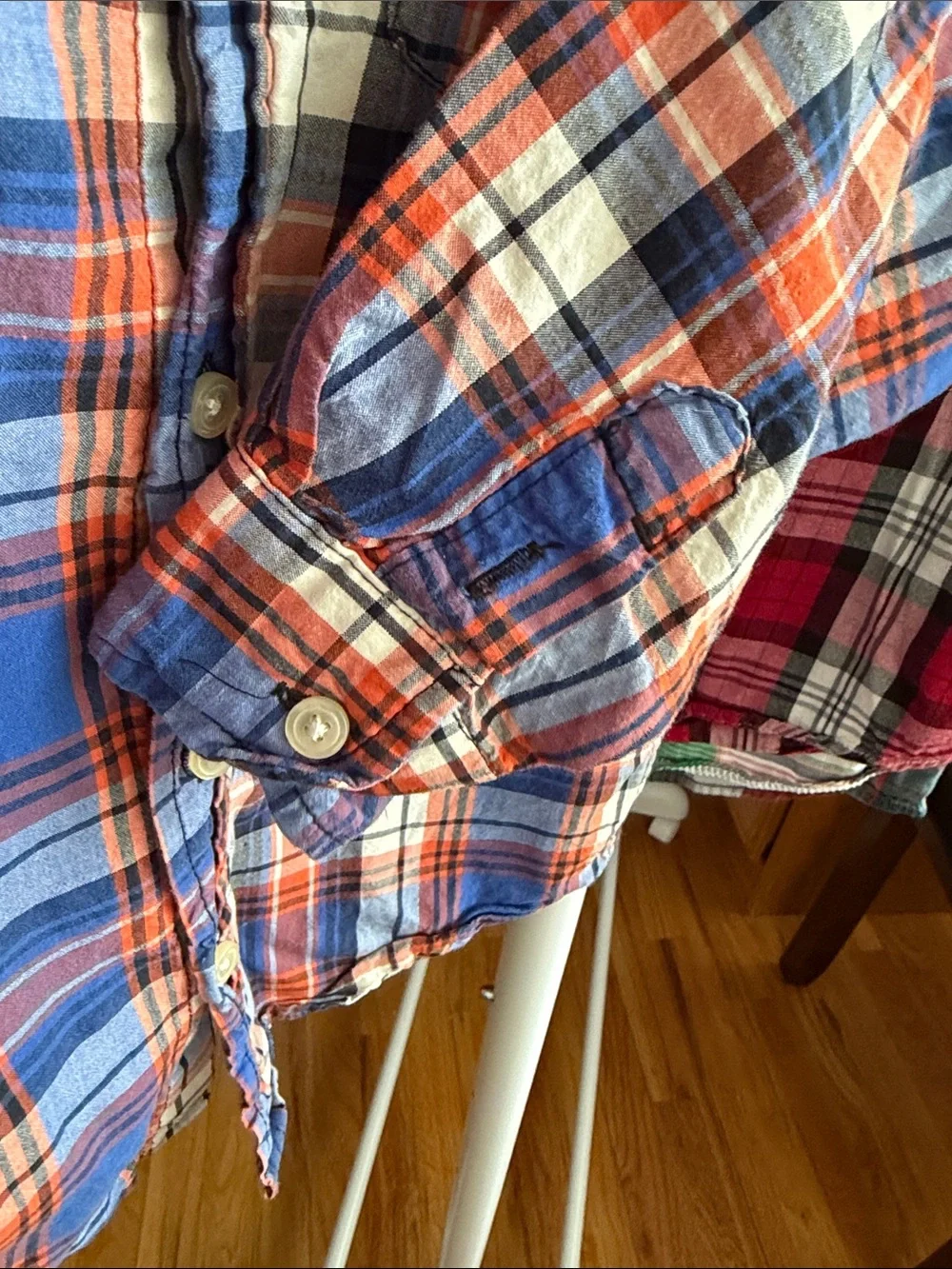 The Children's Place Blue, Red & White Plaid Button-Down Shirt